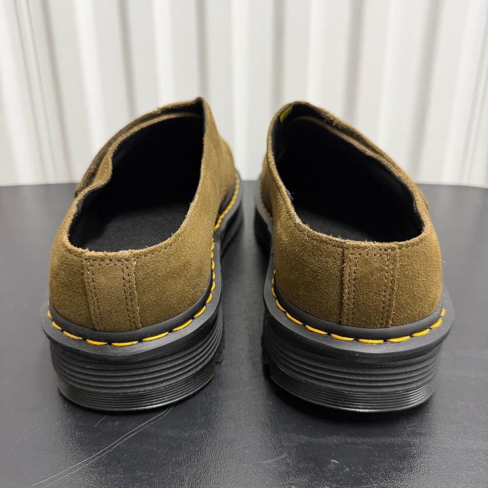 Dr. Martens Mules Mens 12 Zebzag Anywair Olive Bronx Suede EUC - Picture 2 of 10